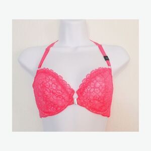 NWT VS Dream Angels Unlined Demi Neon Pink Bra